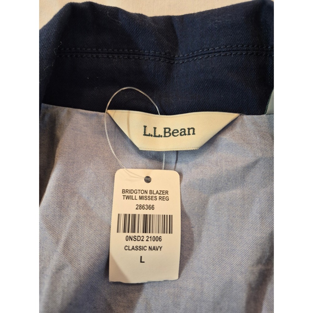 NWT LL Bean Bridgton Blazer Navy Twill Canvas Cotton Stretch 
Large  Nautical - Picture 8 of 10